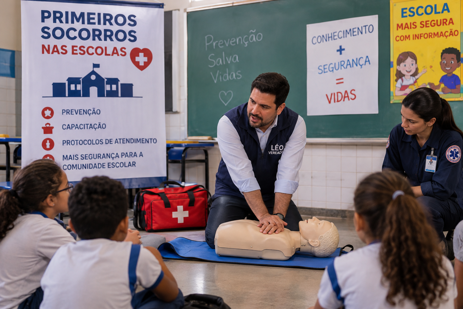 Vereador Léo Enfermeiro propõe projeto de lei para fortalecer primeiros socorros nas escolas de Ipatinga